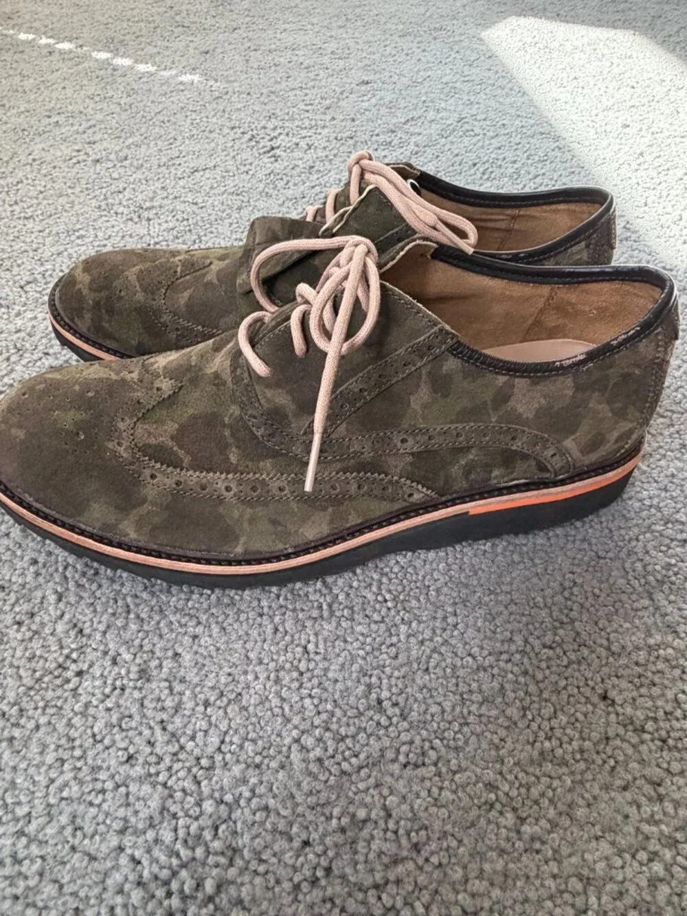 Rockport Green Camo Suede Leather Dress Oxfords - Men's Size 12 - New with Tags